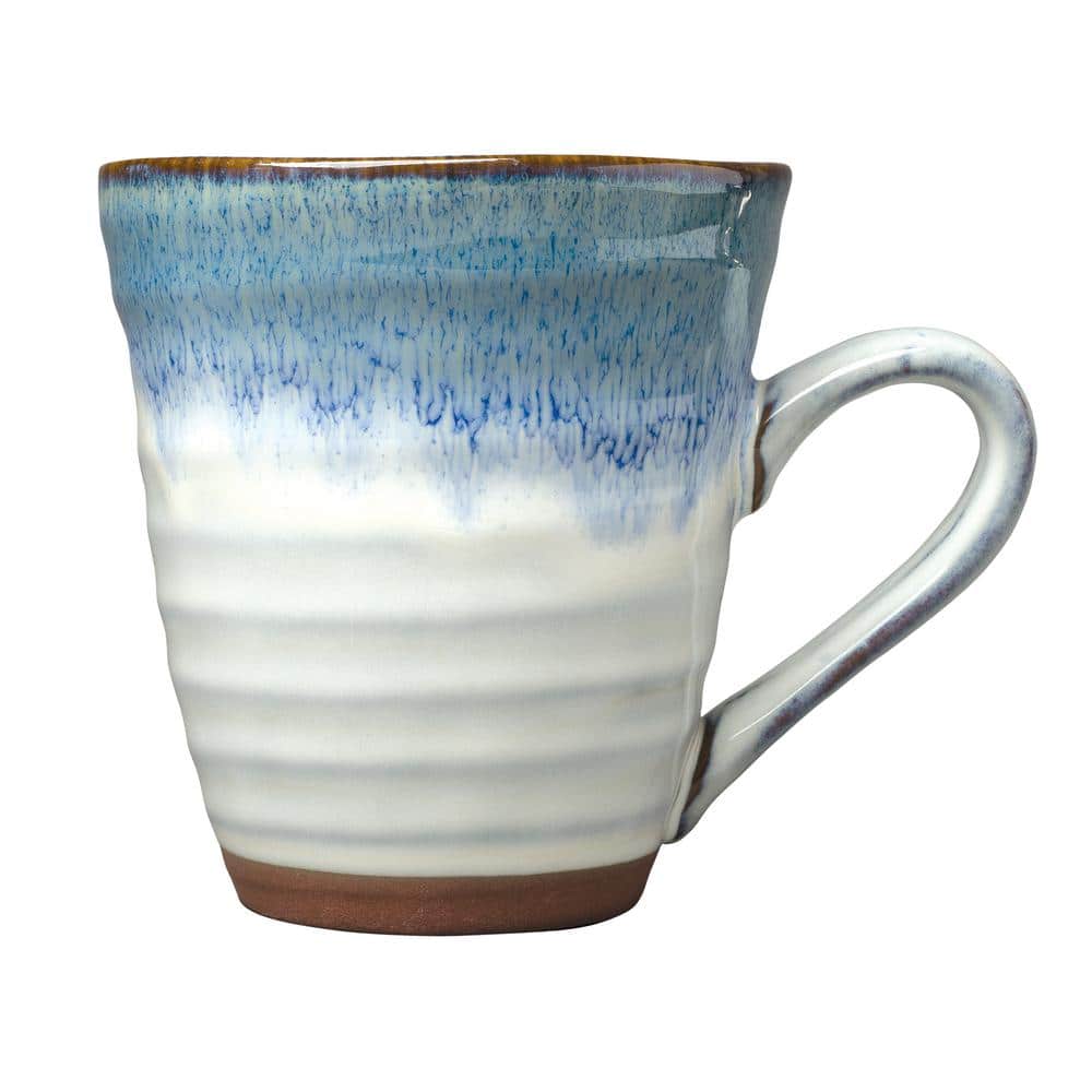 Talia Blue Porcelain Swirl 16-Piece Dinnerware Set, Service for 4