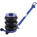 Triple Bag Air Jack 11000 lbs. Load Air Bag Jack Fast Lift Up to 15.75 in. 3 to 5S with Adjustable Handle for Cars, Blue