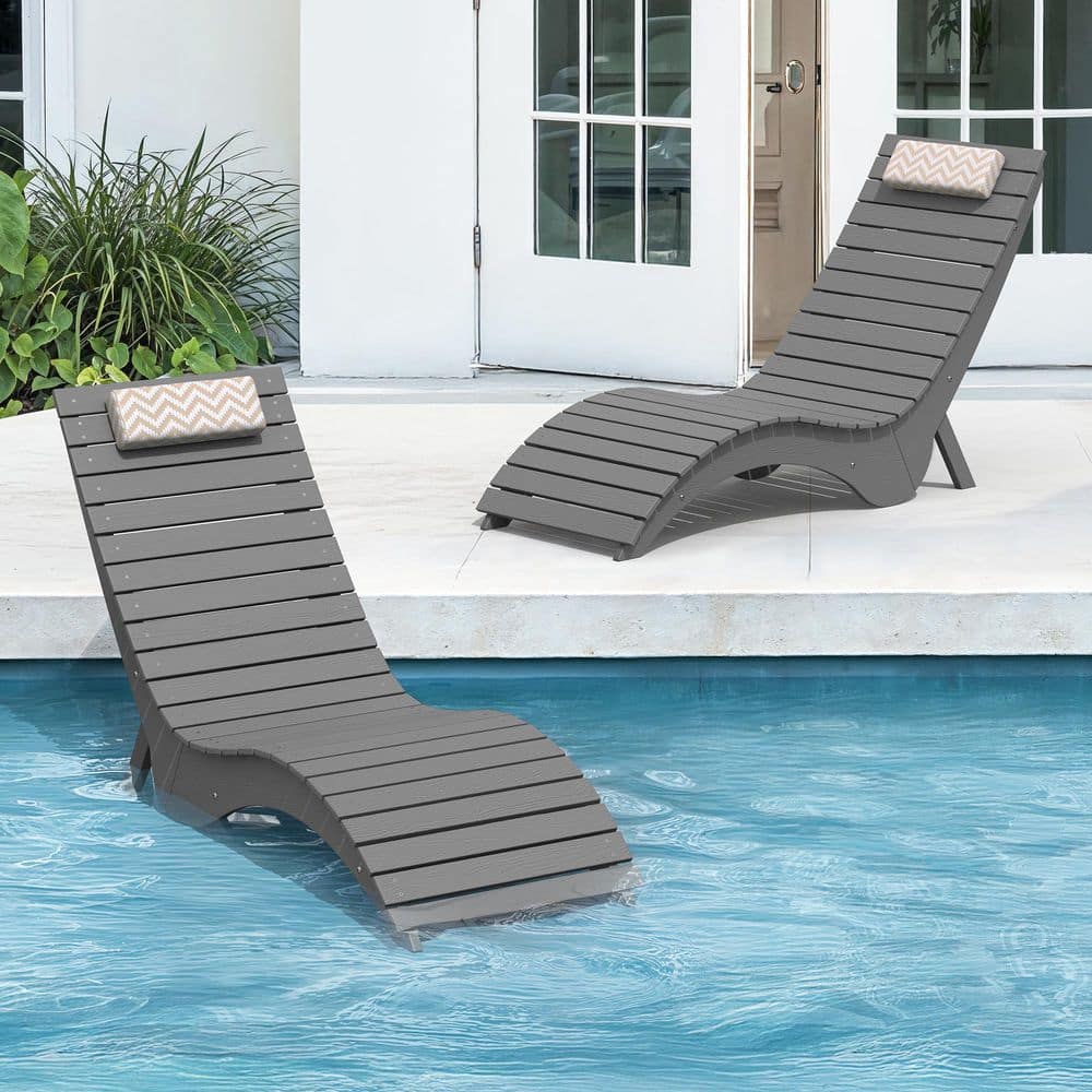 Salina Premium Recycled Plastic Neutral Outdoor Chaise Lounge Ply Patio Lounge Chair with Headrest and Sandbag Set of 2 price history on PriceWatchPro