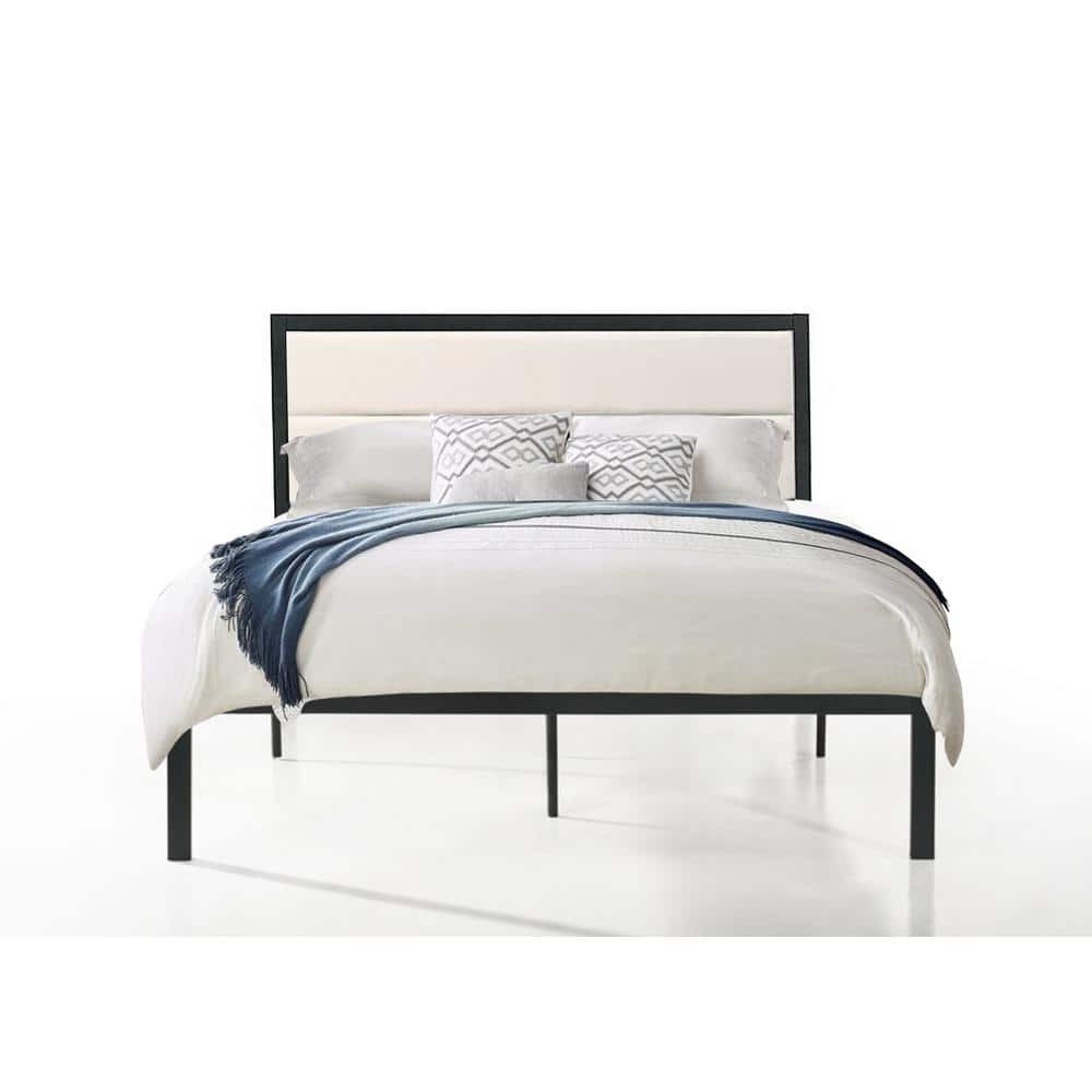 BRAND NEW COMPLETE Belle Isle Furniture Highland Modern Velvet Low Profile Upholstered Bed  Queen  Beige