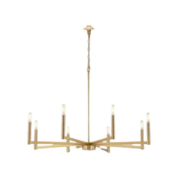 8-Light Gold Candle Chandelier Modern Farmhouse Ceiling Light for Dining Room, Living Room, Bedroom, Kitchen Island