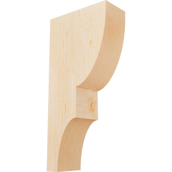 Ekena Millwork 3-1/2 in. x 8 in. x 16 in. Douglas Fir Ridgewood Smooth Corbel