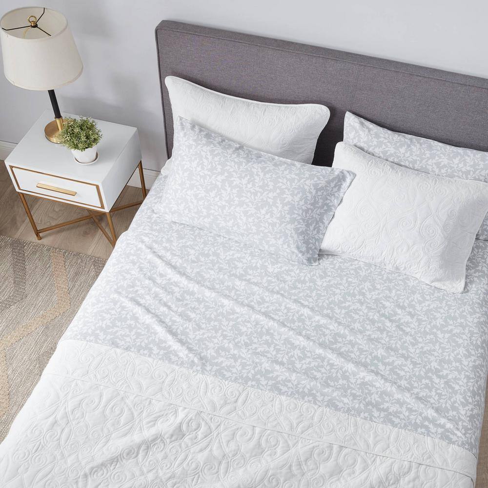 Crestwood Gray Cotton Flannel Full Sheet Set with Pillowcases