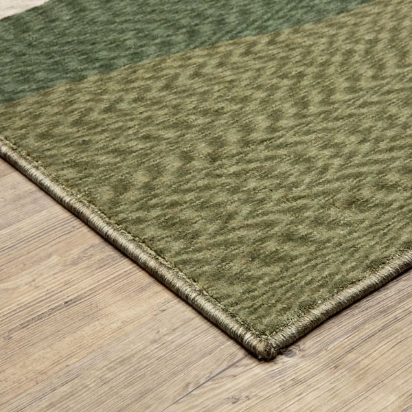 Talon 5 ft. x 8 ft. Green/Brown Abstract Area Rug