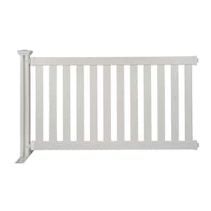 65.5 in. x 38 in. Davidson Hinged White Vinyl Portable Spaced Picket Fence Kit