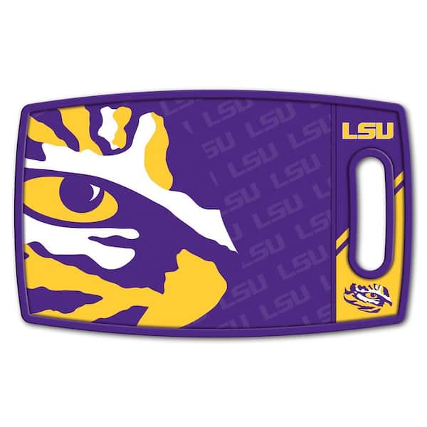 NCAA LSU Tigers Logo Series Cutting Board 9in x 0.5in- Rectangle- Manufactured Wood and polypropylene