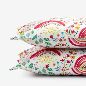 Company Kids Rainbow Organic Multicolored Cotton Percale Standard Pillowcase (Set of 2)