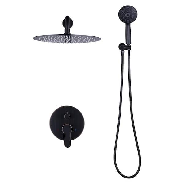 9-Spray Patterns with 1.8 GPM 12 in. Wall Mount Bathroom Rain Fixed Shower Heads in Oil Rubbed Bronze