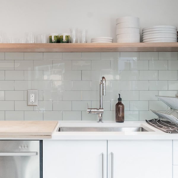 White 12.6 in. x 10.6 in. PVC Peel and Stick Backsplash, Water Resistant Subway Tiles Stick on Kitchen (10-Pack)