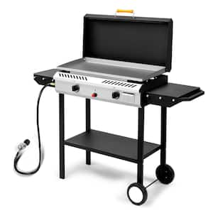 2- Burner Portable Propane Stove and Griddle in Black