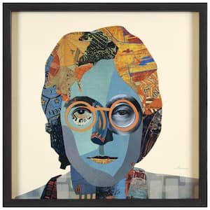 25 in. x 25 in. "Homage to John" Dimensional Collage Framed Graphic Art Under Glass Wall Art