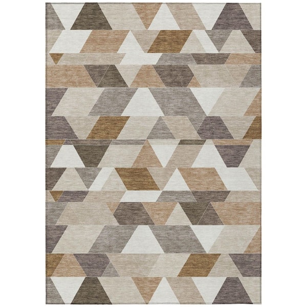 Chantille Machine Washable Indoor/Outdoor Abstract ACN2526 Ivory 8 ft. x 10 ft. Area Rug
