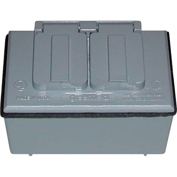 Greenfield 1/2 in. Weatherproof Duplex Outlet Kit - Gray