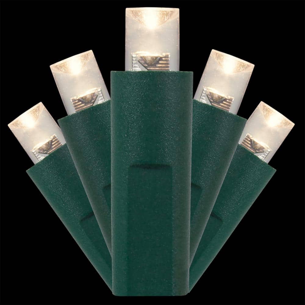 Kringle Traditions 25 ft. 50-Light Warm White 5 mm LED Balled Mini Light Set