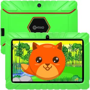 Kids Tablet 7 in. Android 10,16 GB, Wi-Fi, Educational Tablet for Kids with Pre-Loaded Apps and Kid-Proof Case, Green