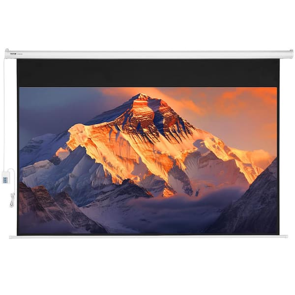 100 in. Motorized Projector Screen, 16:9 4K HD Electric Screen with Remote, Wall Mount for Home Office Theater