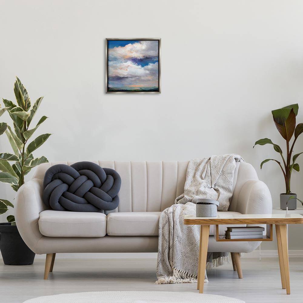 Restless White Clouds by Karen Hale Gray Floater Frame Nature Graphic Art Print 18 in. x 18 in. price history on PriceWatchPro