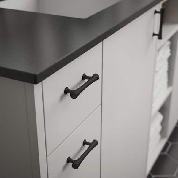 Drum 3 in. (76 mm) Modern Matte Black Cabinet Drawer Pull
