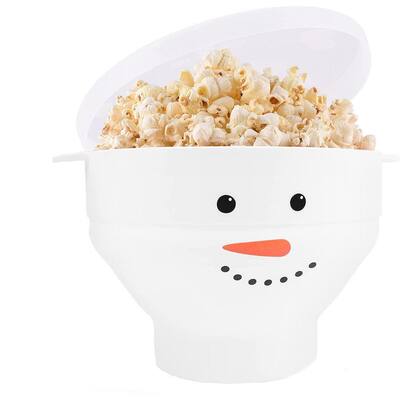 Zulay 3.75 qt. Make 15-Cups Durable Silicone Snowman Design Popcorn Popper