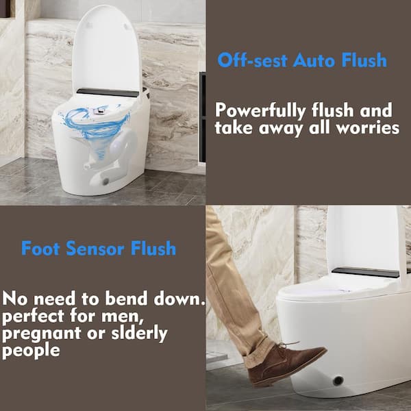 FUFU&GAGA Elongated Smart Bidet Toilet with Auto Open/Flush and Heated Seat