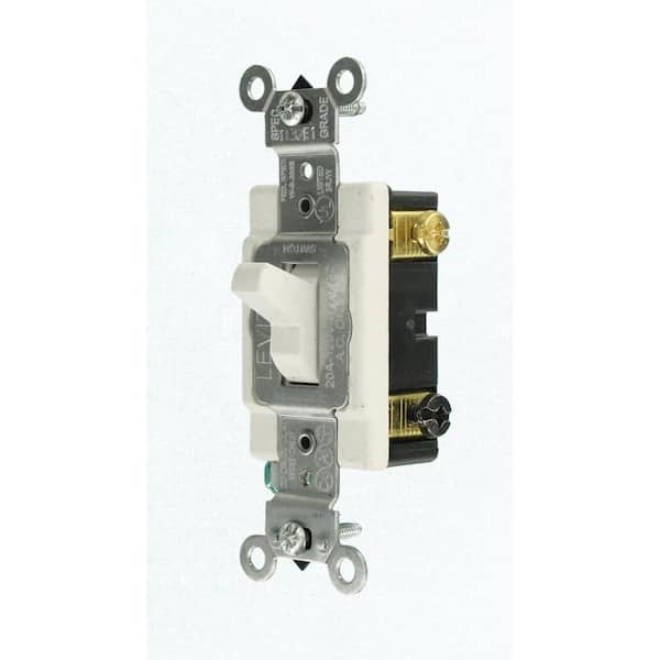 Leviton White 3-Way COMMERCIAL GRADE Toggle Wall Light Switch 20A CSB3-20W 