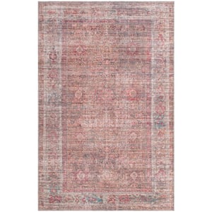 Nostalgia Euphoria Rust Red and Brown 5 ft. x 8 ft. Machine Washable Area Rug