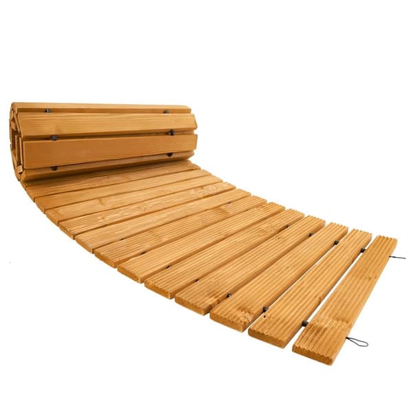 Phewnyzo 18 in.W x 8 ft.L x 0.04 in.H Wooden Curved Garden Pathway Edging, Cedar Roll Out Walkway, Decorative Floor, Light Brown