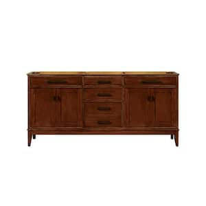 Madison 72 in. W x 21 in. D x 34 in. H Vanity Cabinet Only in Tobacco