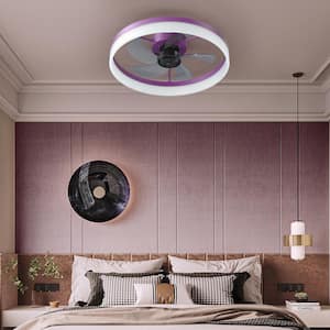 19.7 in. Indoor Purple ABS 110-Volt Embedded Installation Ceiling Fan with Dimmable Integrated LED