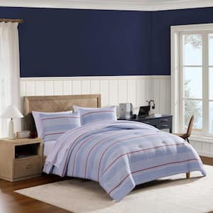 Tommy Hilfiger Campus Stripe 7-Piece White/Dark Blue Microfiber