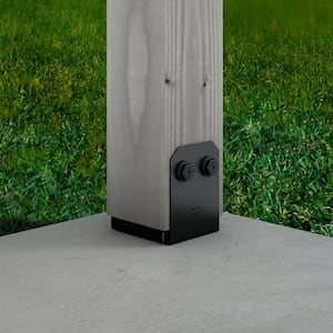 Outdoor Accents Avant Collection ZMAX, Black Powder-Coated Post Base for 6x6 Actual Rough Lumber