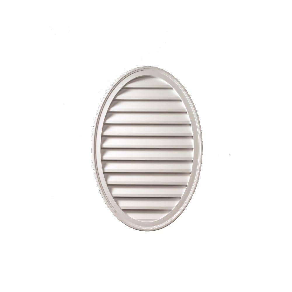 24.5 in. x 37 in. Oval White Polyurethane Weather Resistant Gable Louver Vent price history on PriceWatchPro