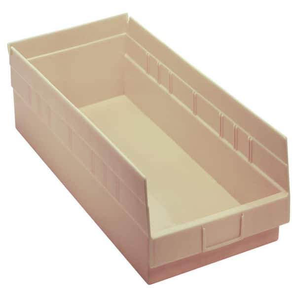 QUANTUM STORAGE SYSTEMS Economy Shelf 18.2 Qt. Storage Tote in Ivory (6-Pack)