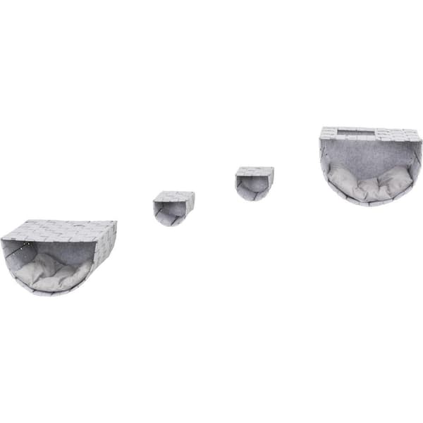TRIXIE Frehi Wall Mount Cat Tree, Light Gray (Set 4-Pieces)