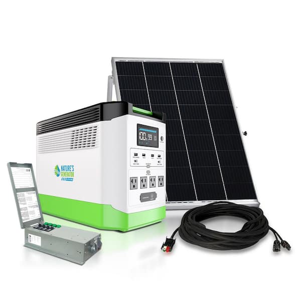NATURE'S GENERATOR 1800W Running/3600W Peak Push Button Start Lithium Solar Generator Gold PE
