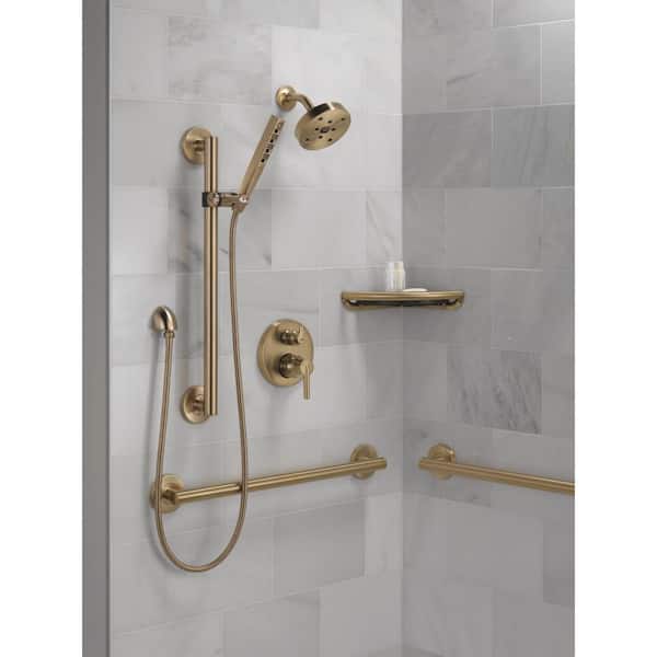 Gold 24 in. Adjustable Slide Bar for Handheld Showerheads in Champagne Bronze