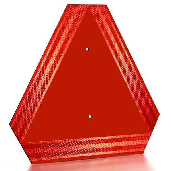 ANLEY 14 in. x 16 in. Aluminum Slow Moving Vehicle Sign - Highly Visible Triangle Safety Sign with Reflective Film
