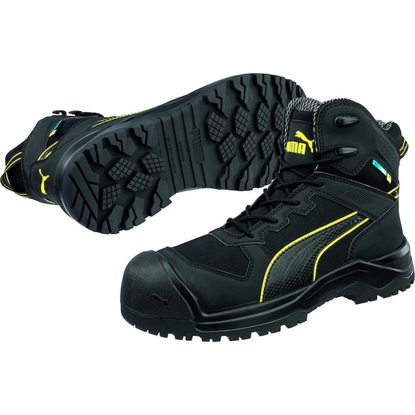 Men's Rock Heavy Duty Safety Work Boots - Composite Toe - Black Size 10.5(M)