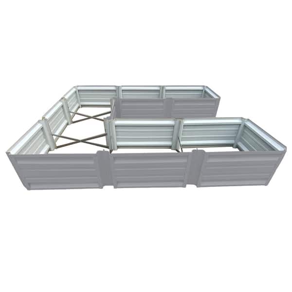 ALL METAL WORKS 108 inch by 108 inch U Shaped Slate Gray Metal Planter Box