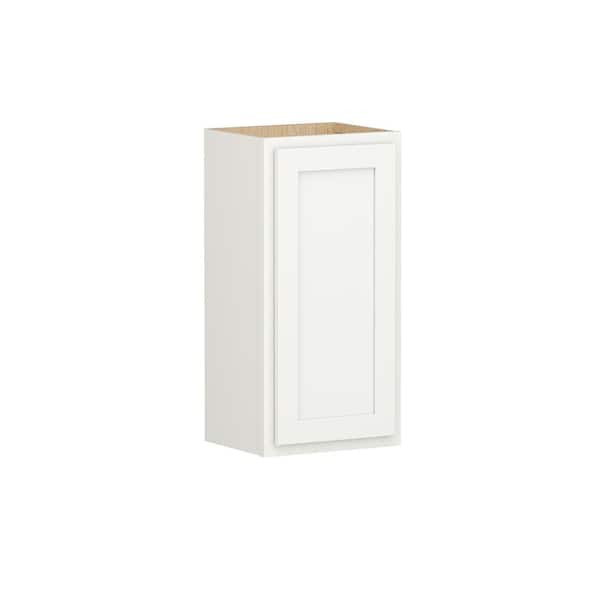 Shaker Partial Overlay 15 in. W x 12 in. D x 30 in. H Plywood Assembled Wall Kitchen Cabinet in Linen White