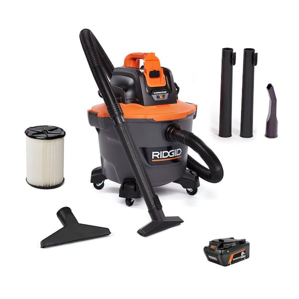 9 Gal. 18V Cordless Portable NXT Shop Vacuum HD0919 Wet Dry Vac with Filter, Hose, Accessories and 8.0 Ah Battery