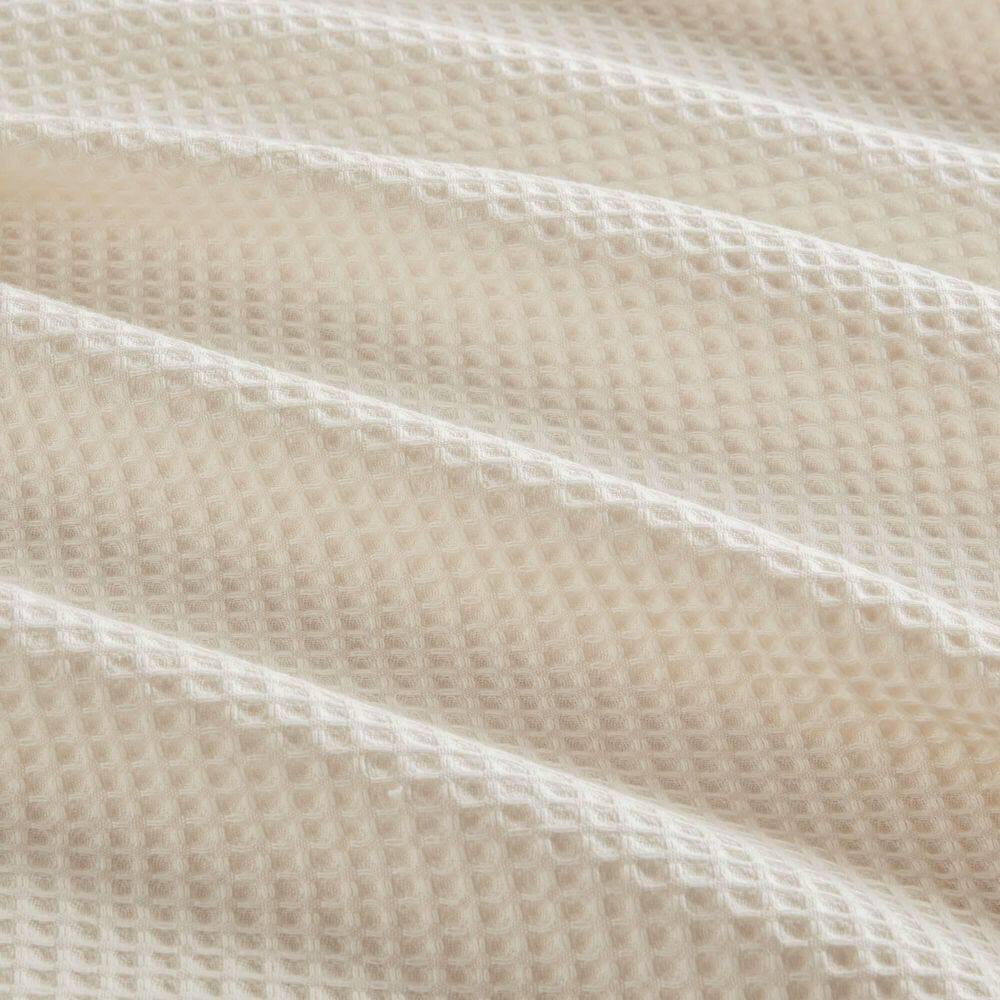 Ivory Waffle Weave Breathable Cotton Full/Queen Blanket