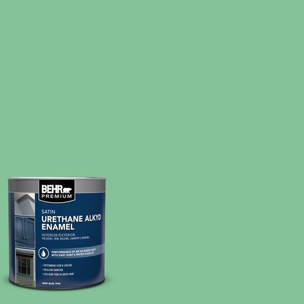 1 qt. #P410-4 Willow Hedge Satin Enamel Urethane Alkyd Interior/Exterior Paint
