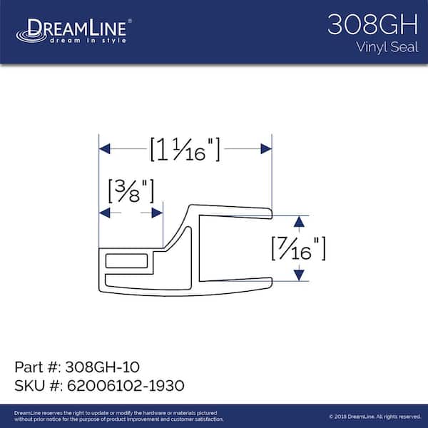 76 in. L Black Magnetic Strike Vinyl for 3/8 in. Glass Shower Door