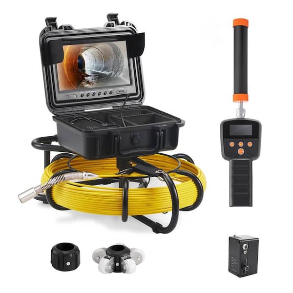 164 ft. Sewer Camera with 512 Hz. Locator 9 in. Screen DVR Function and 12-LED Lights
