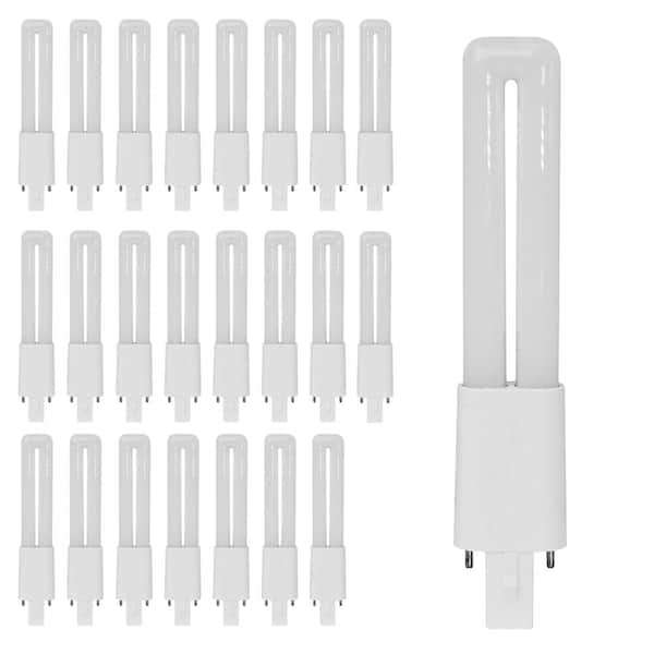 9-Watt Equivalent PL Twin Tube CFLNI Bi-Pin Plug-In G23 Base CFL Replacement LED Light Bulb, Soft White 2700K (24-Pack)