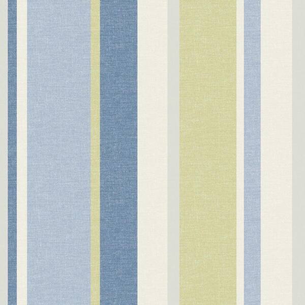 Beacon House Raya Blue Linen Stripe Wallpaper