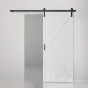 36 in. x 84 in. K Series Ready To Assemble White Painted DIY MDF Interior Sliding Barn Door with Hardware Kit and Handle