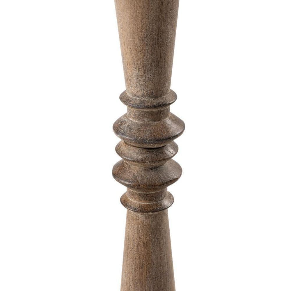 Farmhouse Rustic Distressed Wood Round Pedestal Drinking Table