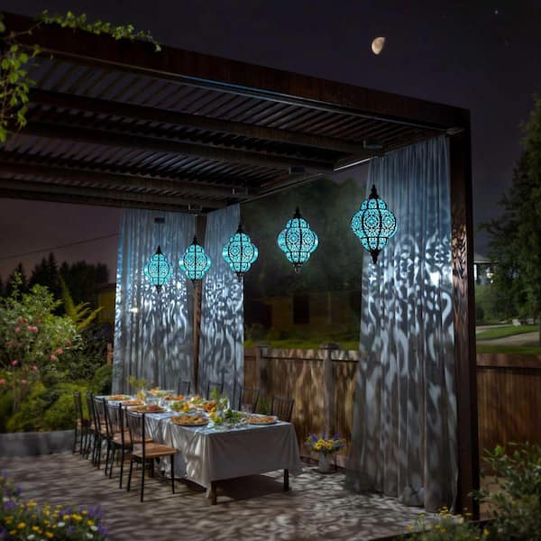 FAWEY TRED INC Outdoor Decor, Moroccan Hanging Solar Lights 2 Pack